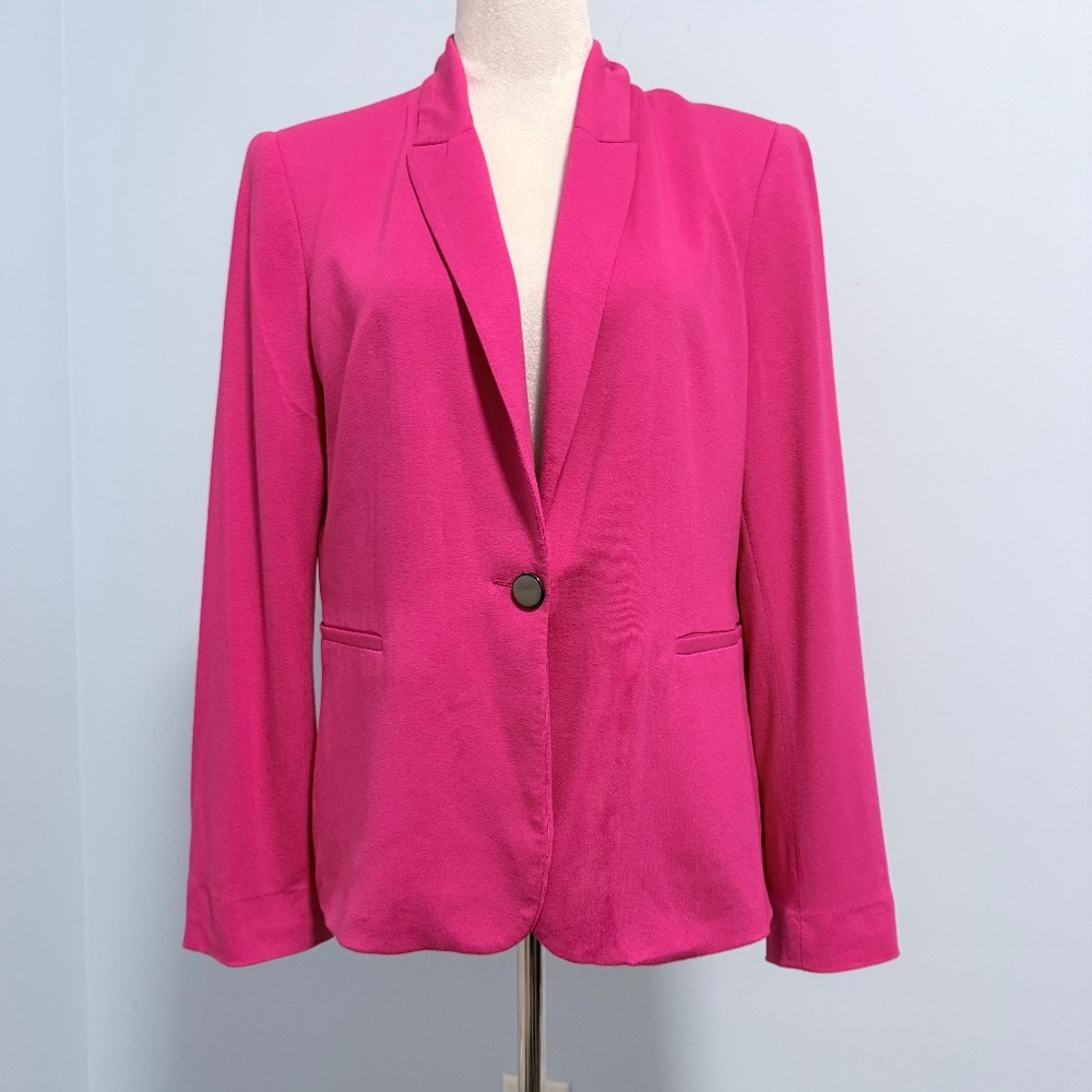 ZARA BASIC Women’s Hot Pink Lined Blazer Jacket Size‎ XL